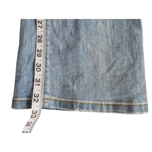 Boston Proper Jeans Womens Size 6 Boot Cut Distressed Denim Light Wash High Rise - Picture 9 of 11
